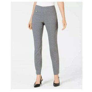 NWT Macy's Alfani LIGHT Grey Skinny Dress Pant Tummy Control Trouser, 6